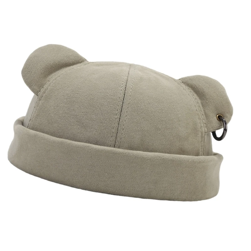 Zagęszczona czapka zimowa z uszami niedźwiedzia dla mężczyzn, kobiet, unisex, zimowa, jesienna, oddychająca czapka typu beanie, modne nakrycia głowy