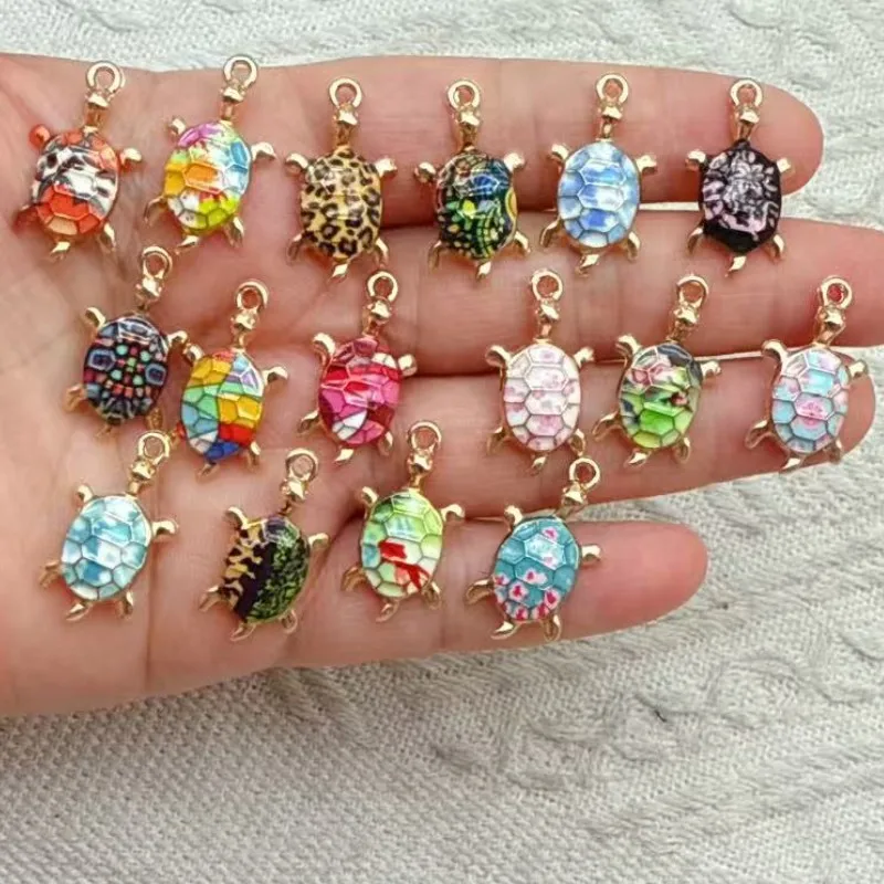 

WZNB 2PCS Charms Alloy Enamel Turtle Pendant Jewelry Accessories Jewelry for Making Bracelets Earrings Accessories Pendants