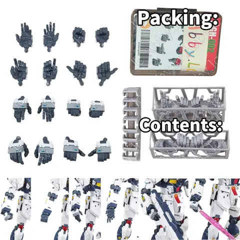 for MG 1/100 RX-93 Nu V ver ka Anubis RESIN 8PCs Fisted Beam Rifle Trigger Gripping Jedi Hilts Hands Build Option Parts MGH-001