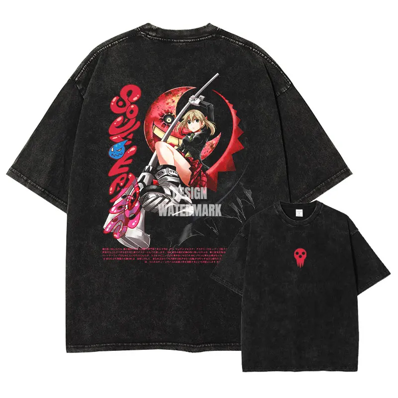Bandai Anime S-Soul E-Eater T-shirt oversize vintage lavato Patricia T-shirt Manga Albarn Maka Top Tees Ragazza 100% cotone