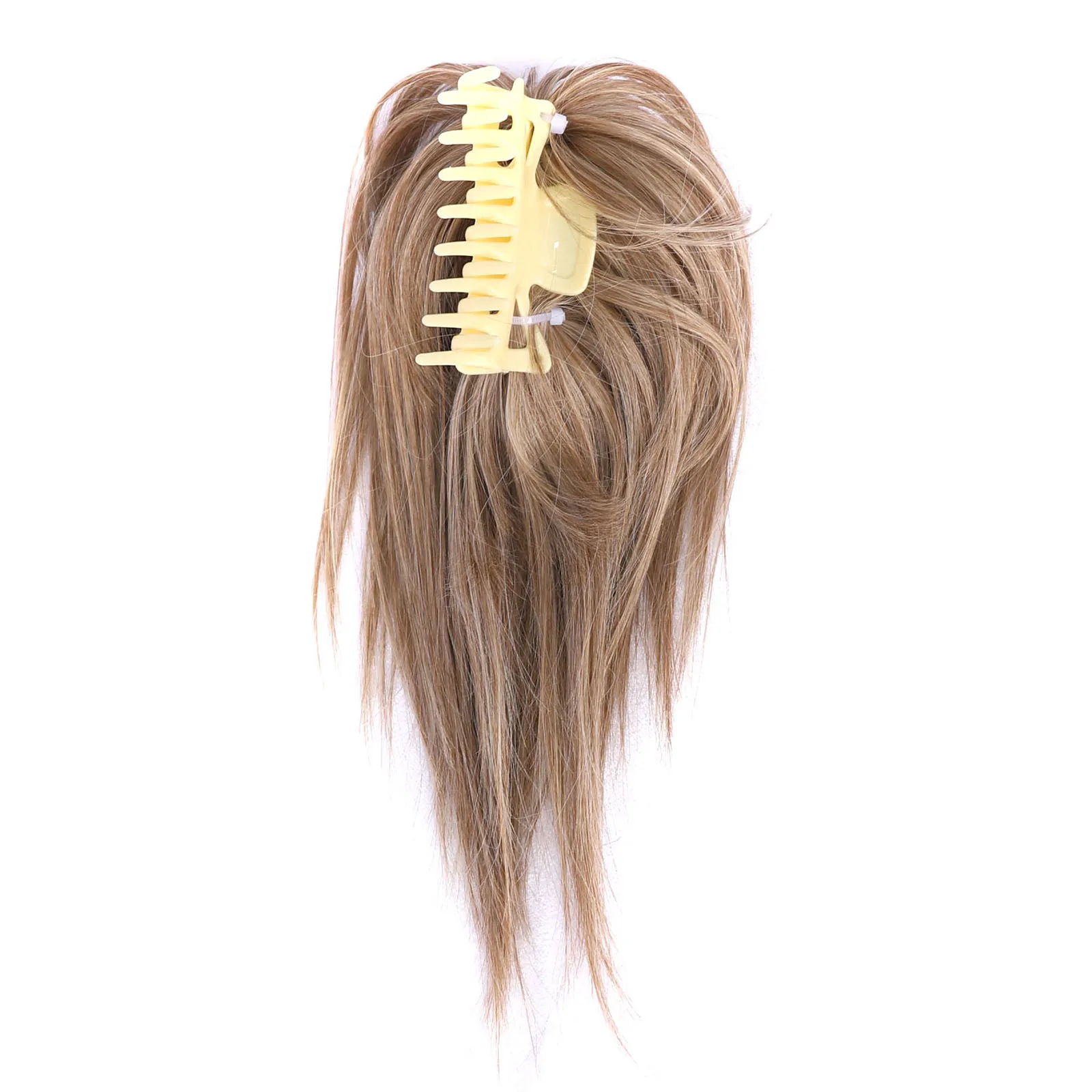 Zolin High Ponytail Waterfall مشبك شعر مستقيم على وصلة شعر للشعر القصير قطعة شعر صناعية واقعية وسهلة الاستخدام