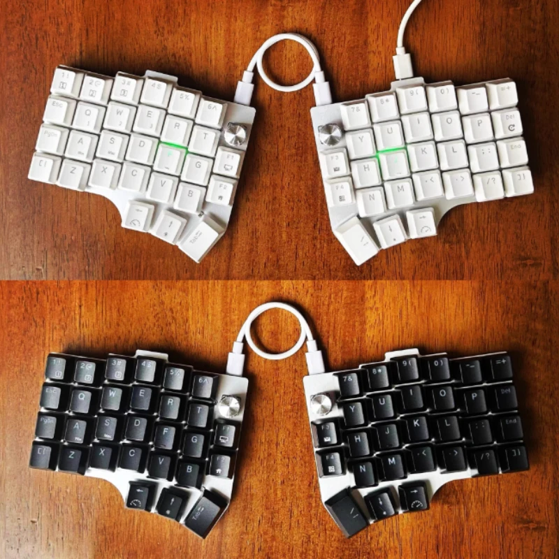 

V6e Split Mechanical Keyboard Customized Wired Single-mode Hot Swap RGB Aluminum Alloy Bottom Ergonomic Gamer Split Keyboard QMK