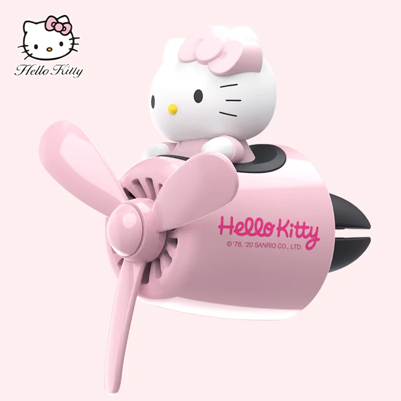 

Original Hello Kitty Car Air Freshener Rotating Propeller Aromatherapy Air Outlet Fragrance Auto Perfume Anime Accessories