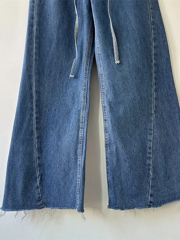 2024 Ropa Y2K Fashion Button Fly Baggy New Jeans Flare Pants For Designer Clothes Luxury Fashion Wide Leg Lady Denim Trousers