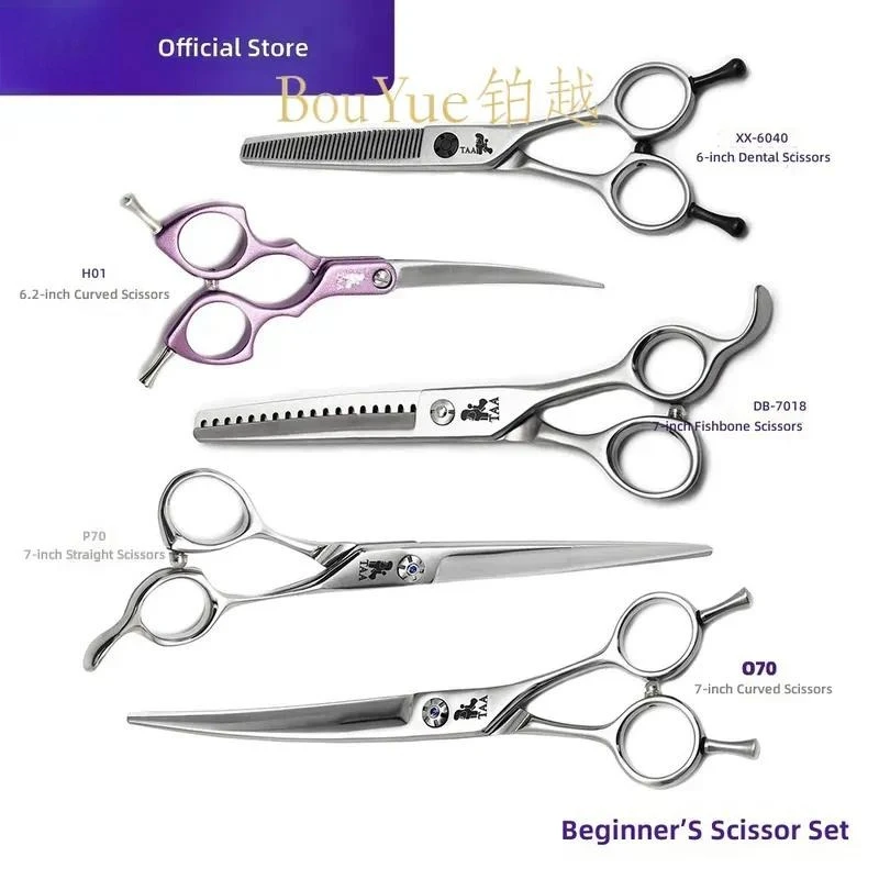 Professional Pet Grooming Scissors Set for Teddy Dogs Stainless Steel Hair Cutting Shears Kit for Beginners and Experts