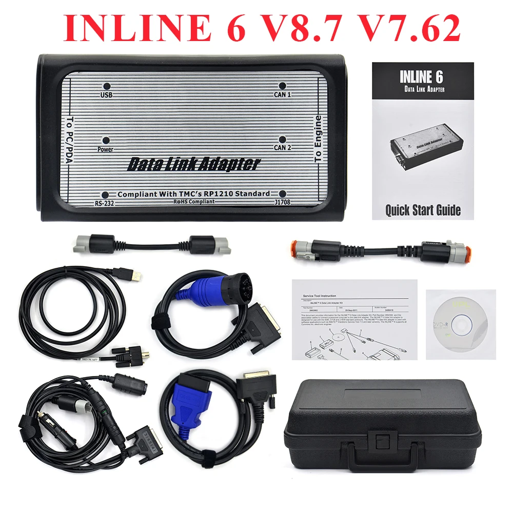 2024 INLINE 6 V8.7 V7.62 Data Heavy Duty INLINE6 For Cummins Diagnostics Complete INLINE Heavy Duty Truck Diagnostic Tool