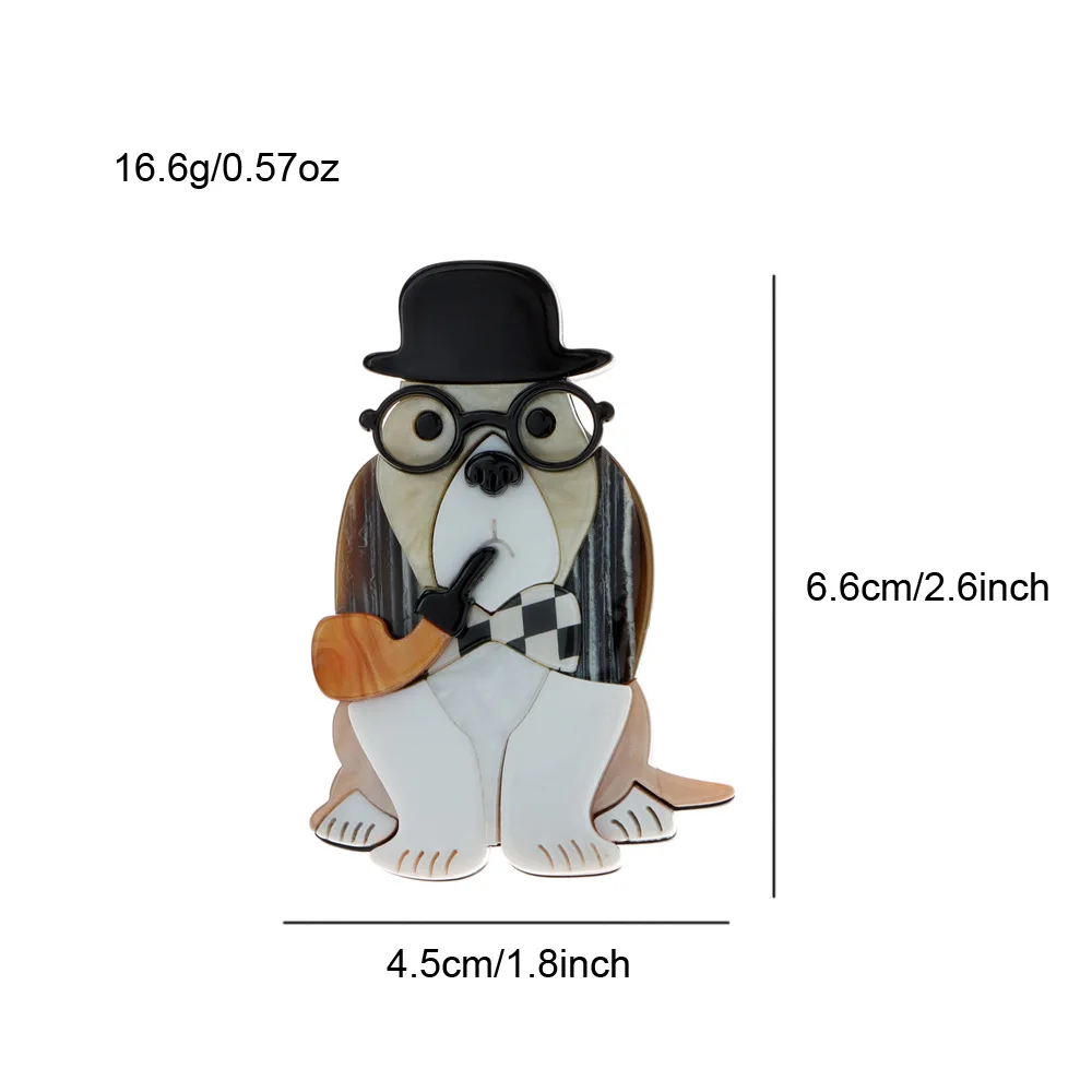 handmade fashion animal accessories acrylic cartoon smoking dog brooch clothing bag badge ﻿
