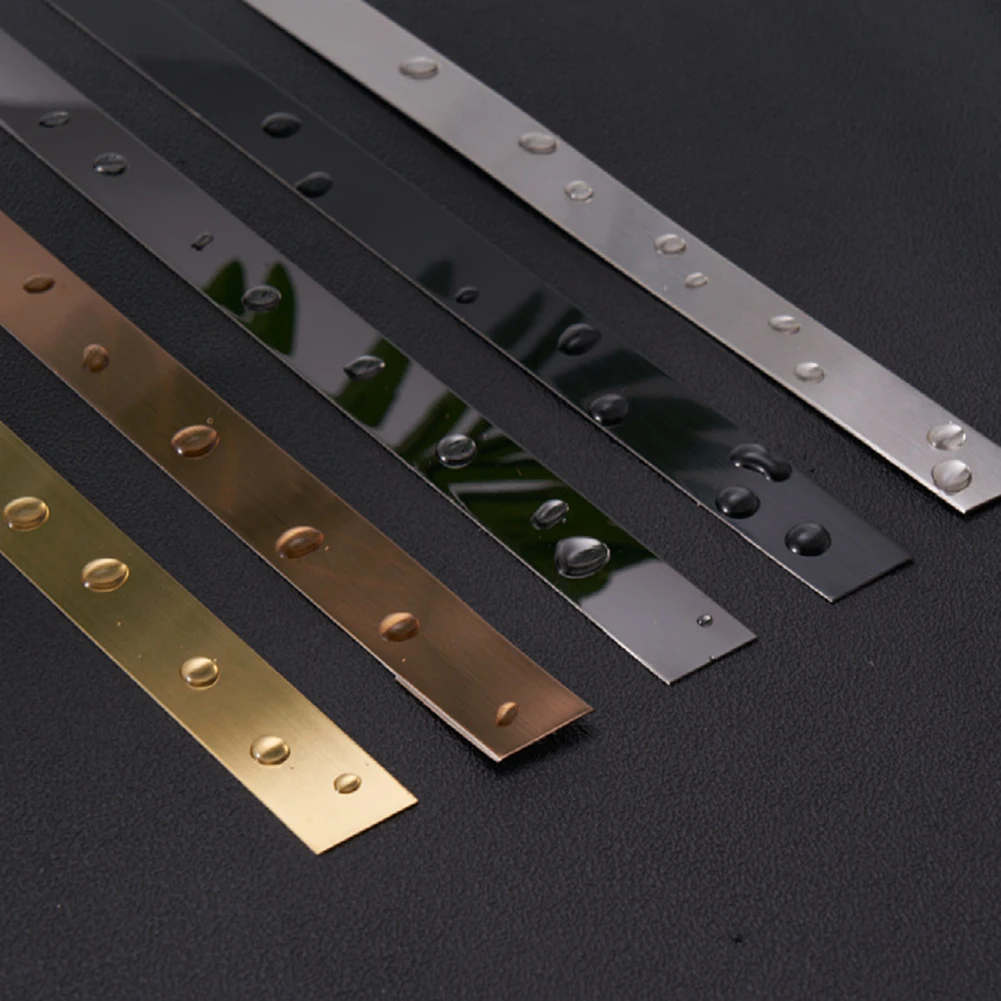 Stainless Steel Brushed Trim Strip for Wall Ceiling Door Mirror Decoration 50mm Wide 5 Meter Roll ABS Material