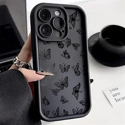 Aesthetic Butterfly Phone Case For iPhone 15 Pro 11 12 13 16 14 17 Pro Max XS Max X XR SE 2022 2020 7 8 Plus SE 2020 Case Cover
