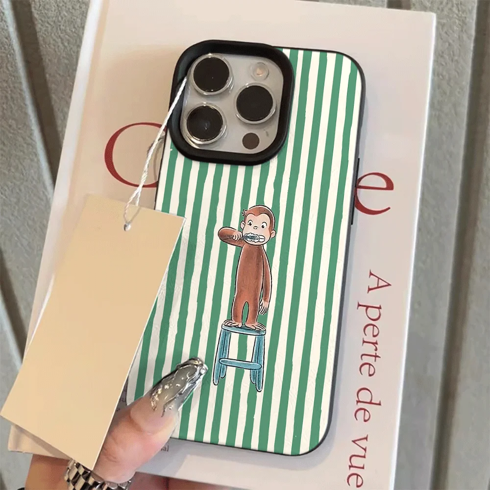 Koreanischer Stil Niedliche Cartoon-Affen-Zahnbürsten-Handyhülle für iPhone 17 16 15 14 13 12 11 Pro Max Plus X XR Silikon-Softcover – Detail 9