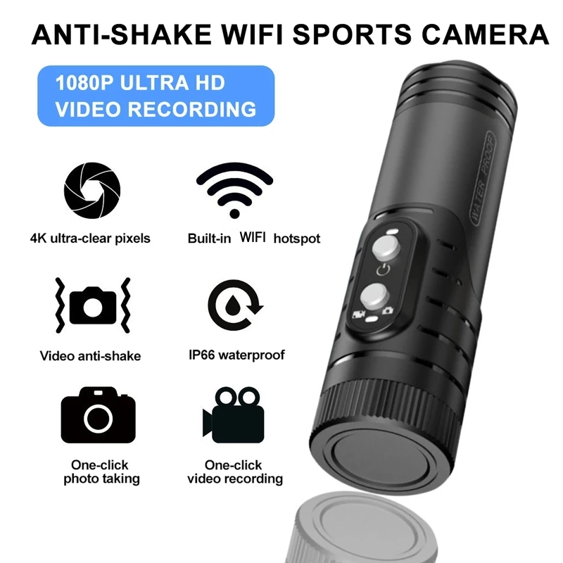 UHD 4K 1080P Bike Portable Camera For Mtb Helmet Action Cam Digital Cycling Bicycle Video Helmets Motorcycles Waterproof Bodycam