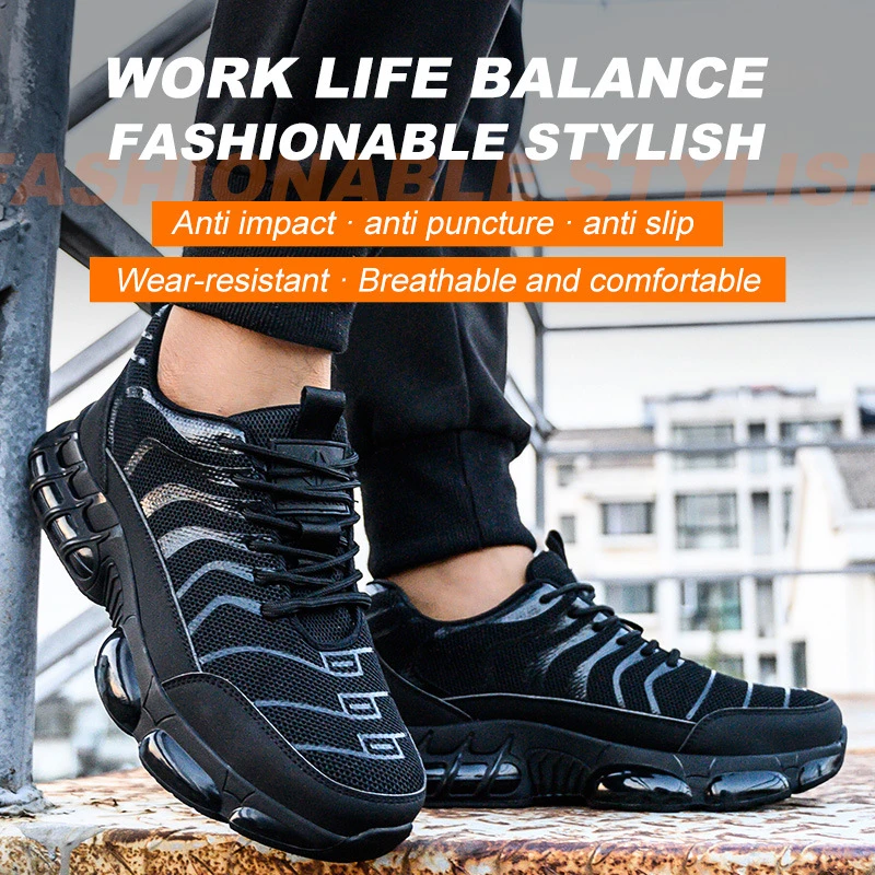 Breathable Lightweight Safety  - Men'S Shoes For Work recension och pris