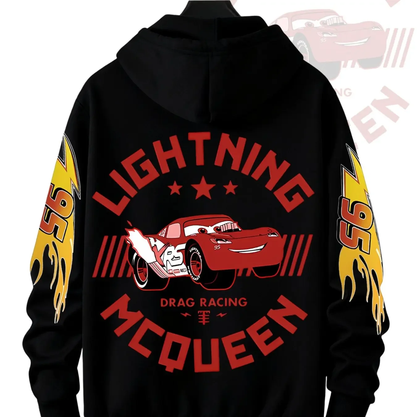 

Мужская толстовка с капюшоном, лицензированная Disney | Теплые и стильные, с дизайном в стиле гоночного автомобиля Лайтнинг МакКуин.
