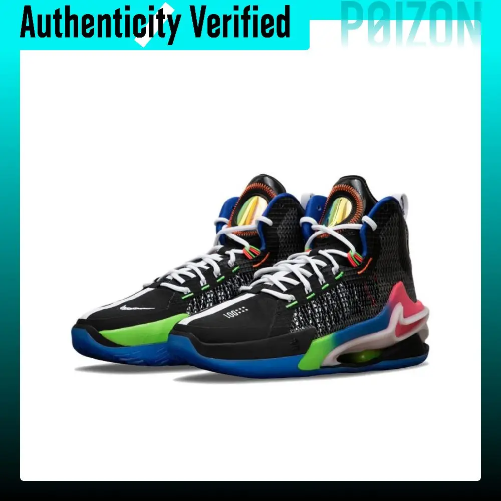 Zapatillas de baloncesto Nike Air Zoom GT Jump Ep para hombre, de caña alta, en color negro/rosa Racing/azul Game Royal, modelo DX4111-064.