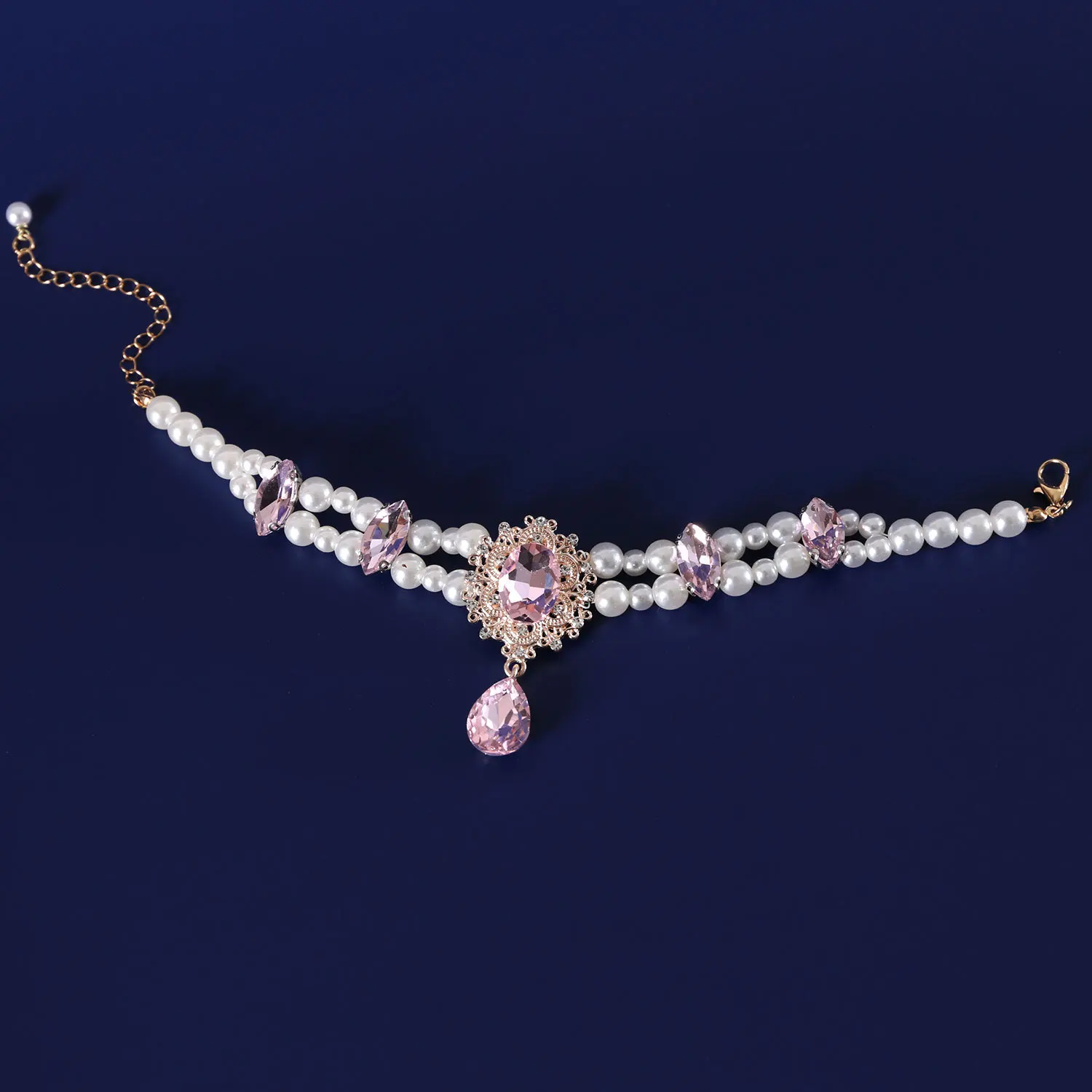 Hunde- und Katzen-Perlenkette Kristall-Edelstein-Anhänger Halsband Haustier-Schmuck Luxuriöses Katzenhalsband Modisches Accessoire Foto-Requisite – Detail 8