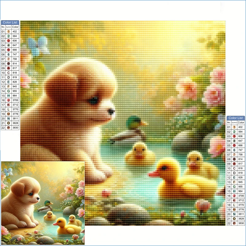 

Diamond Painting New Arrivals 2025 Cute Puppy And Swimming Ducklings Stitch Items Diamond Art Accessories Crafts Supplies Adults