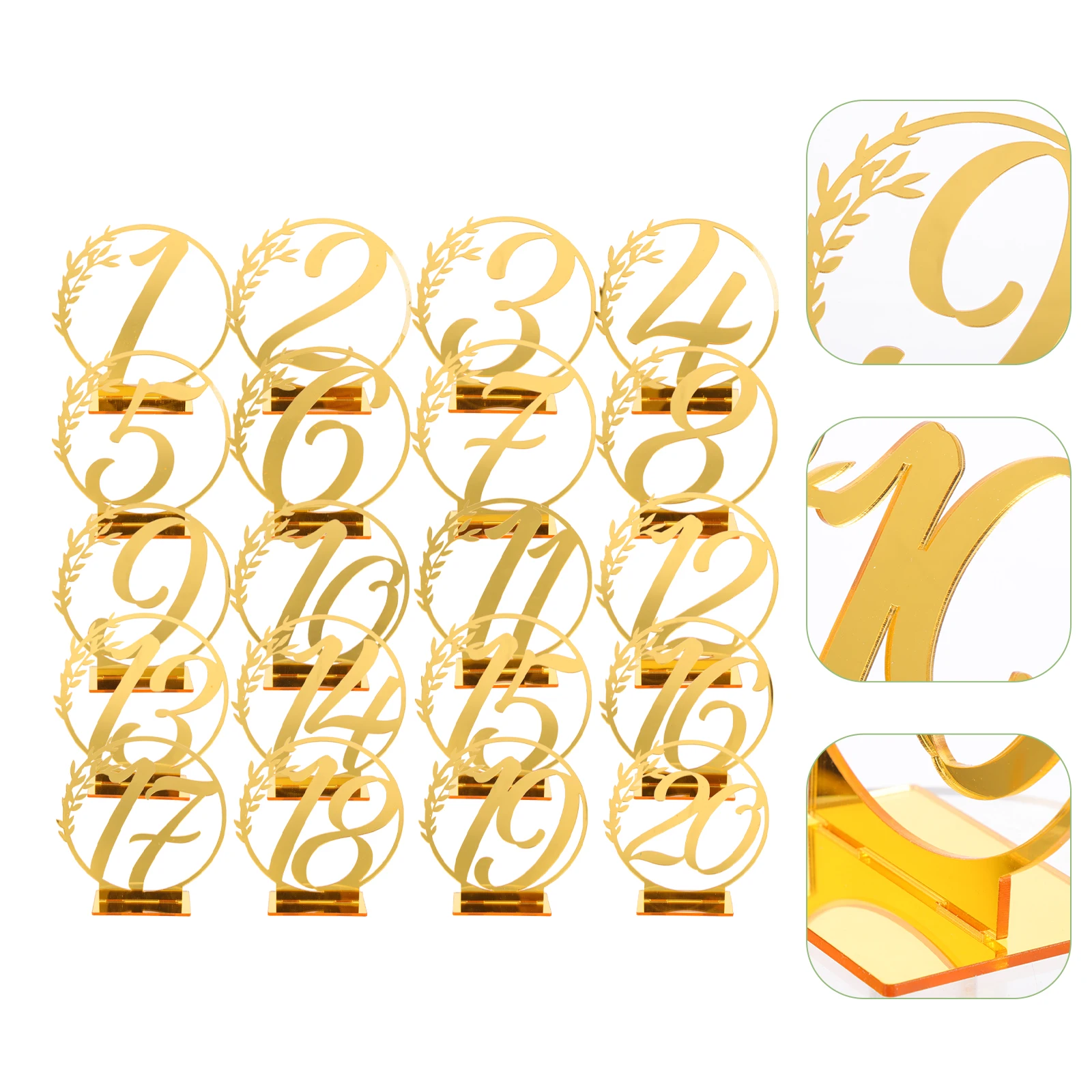 Wedding Table Set Acrylic Numbers 1-20 Wedding Reception Table Numbers Elegant Sign for Party Banquet Reception Restaurant Decor