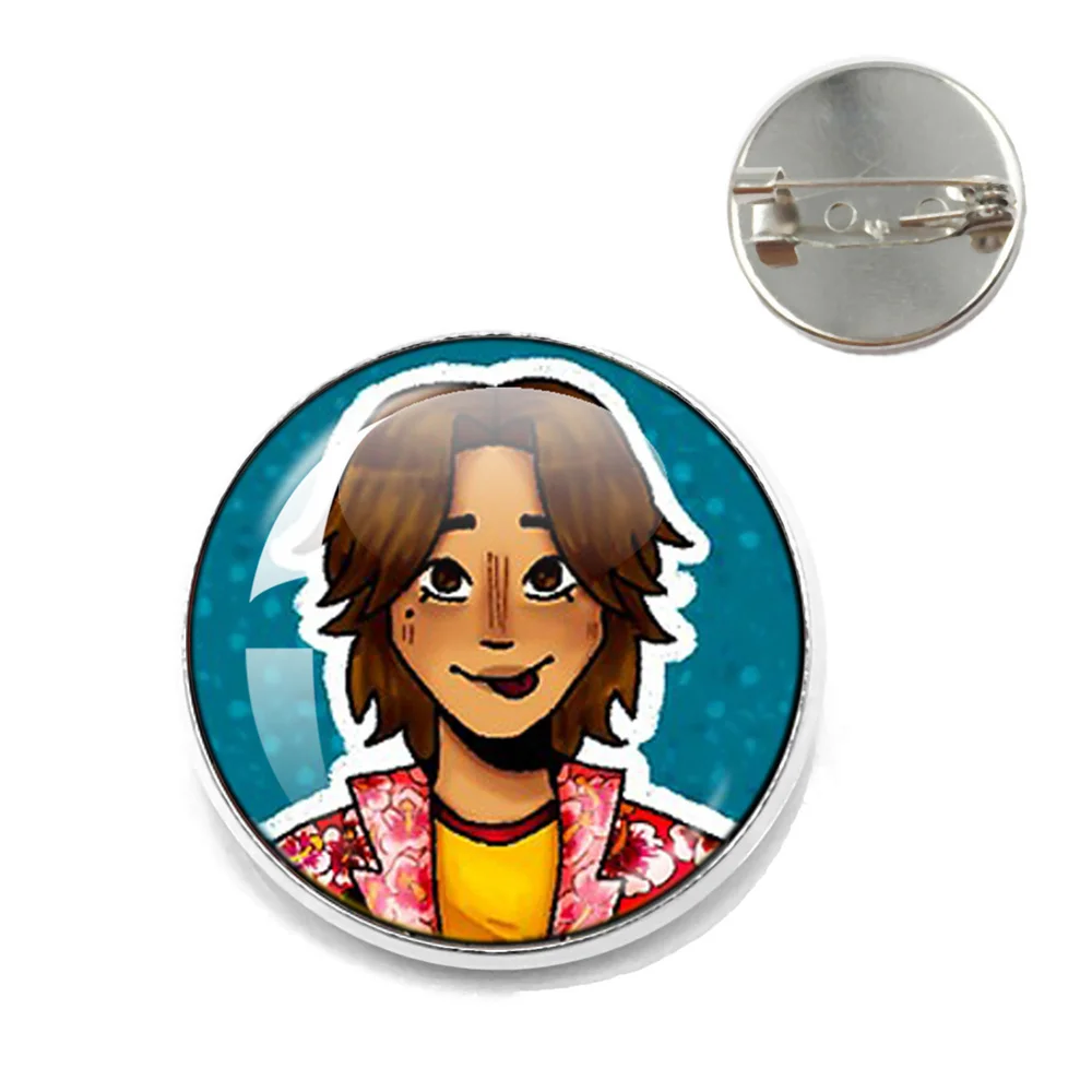 Horror Game Mouthwashing Anya Jimmy Glass Badge Handmade Brooches Breastpin for Backpack Clothes Decoration Accessory Lapel Pin