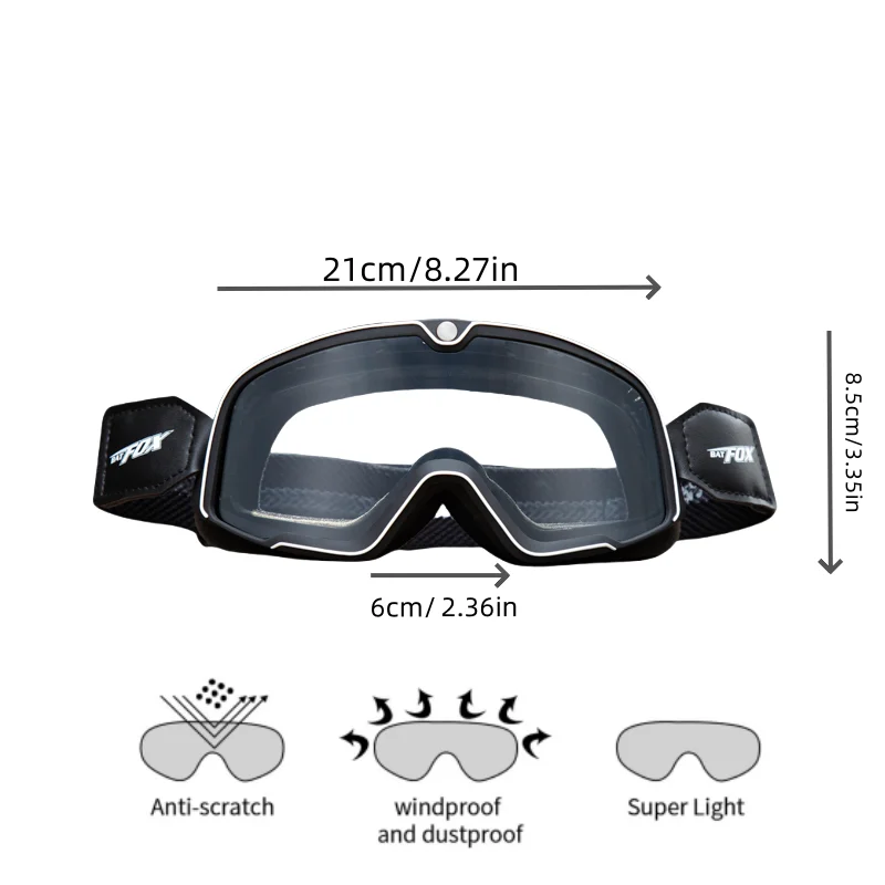 BATFOX Windproof Goggles MTB Half helmet and Full helmet Motocross Glasses Sports Motorcycle Cycling Racing Off-Road Sunglasses