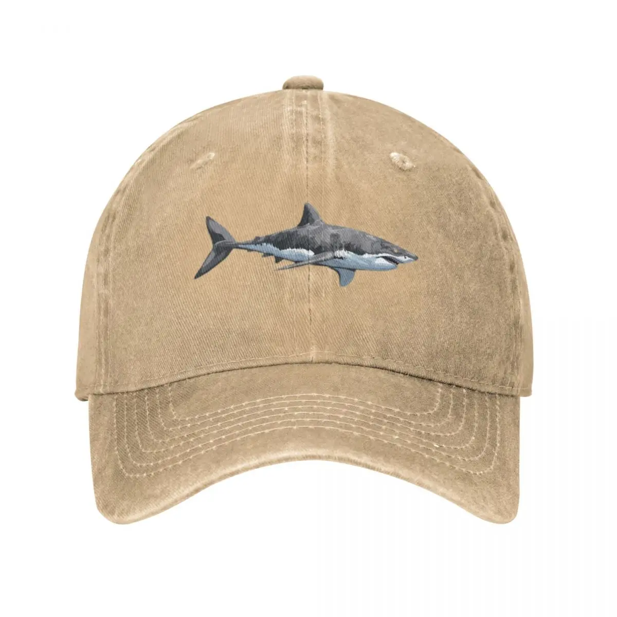 Great White Shark Baseball Caps Fashion Denim Fabric Hats Outdoor Adjustable Casquette Sports Baseball Cowboy Hat for Unisex