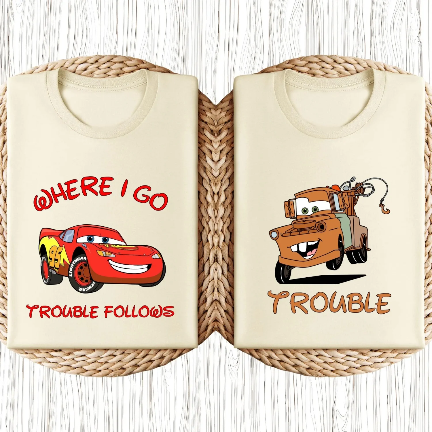 

Рубашка Lightning McQueen и Mater, футболка Where I Go Trouble Follows, рубашка Trouble Mater, рубашка Disney Cars