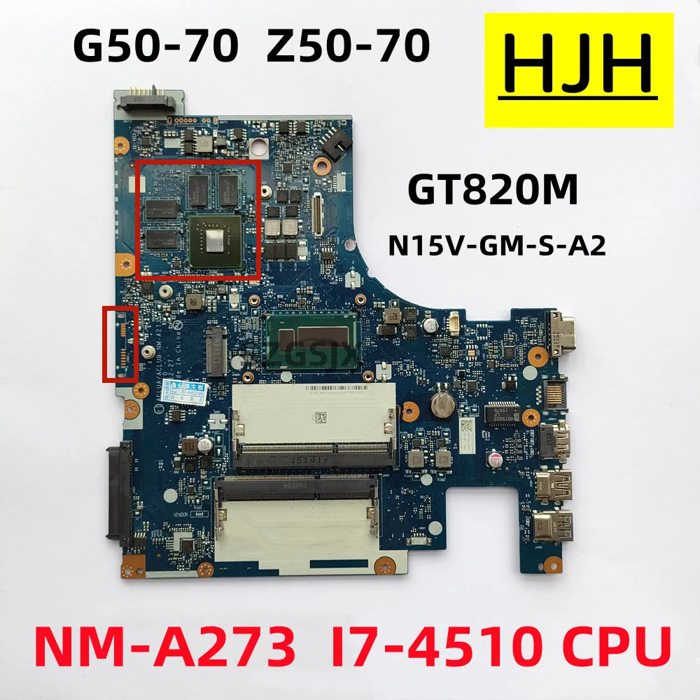 FOR  Lenovo G50-70M Z50-70 V2000  Laptop Motherboard ACLUA/NM-A273 W/ I7-4500U I7-4510U ,GPU GT820M/GT840M, 2GB,/4GB   100%Test