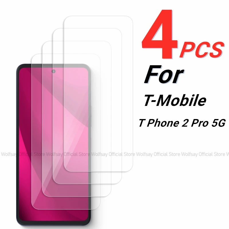 2/4PCS Screen Protector For T-Mobile T Phone 2 Pro 5G Tempered Glass For T-Mobile T Phone 2 Pro 5G Full Glue Screen Phone Glass