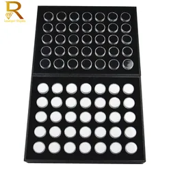 Novel Gem Jar Display Gemstone Insert Tray Jewelry Charms Beads Organizer White Foam Round Box Liner Show Case Holder Wholesale