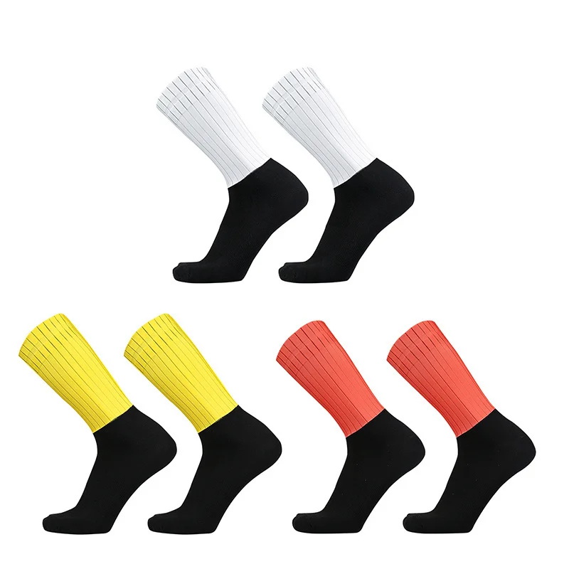 

Anti Slip Aero Socks Team New Silicone 2024 Cycling Socks Pro Men Bike Sport Running Socks Calcetines