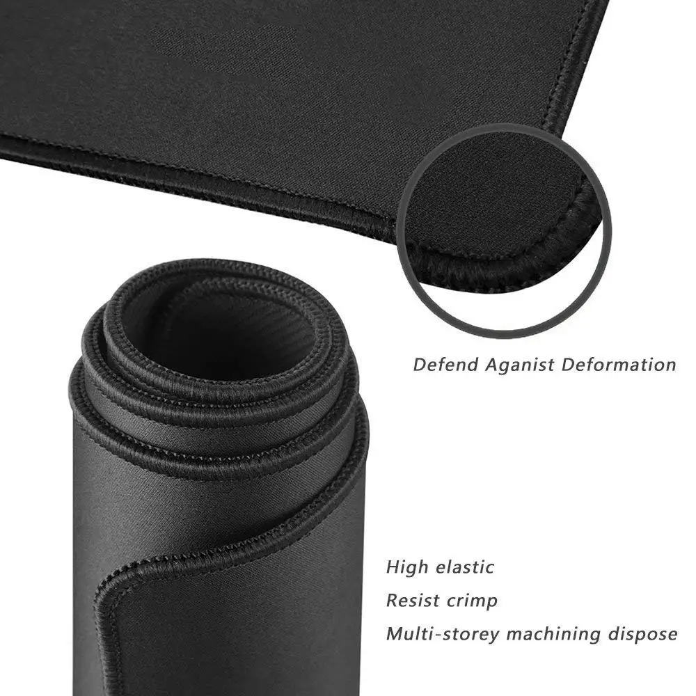 Pure Black Mouse Pad, Cool Minimalist Desk Mat, 900*400mm Anime Gaming Keyboard Mat, Non Slip Rubber Base,for Home Office XL