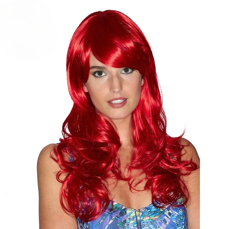 

Wig red big wavy long curly hair