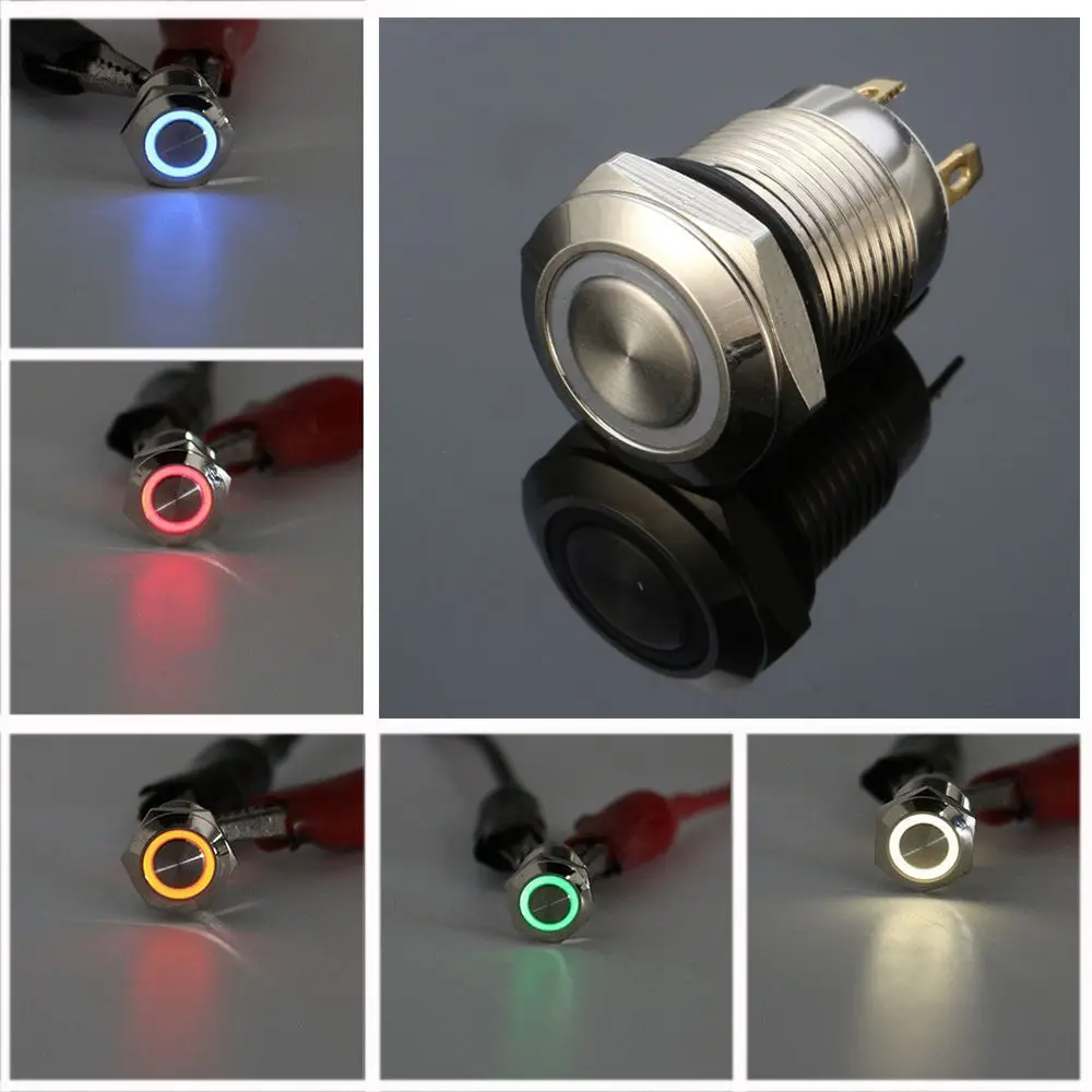 Joli à bouton-poussoir LED ON/OF, universel, durable, en aluminium, pour voiture