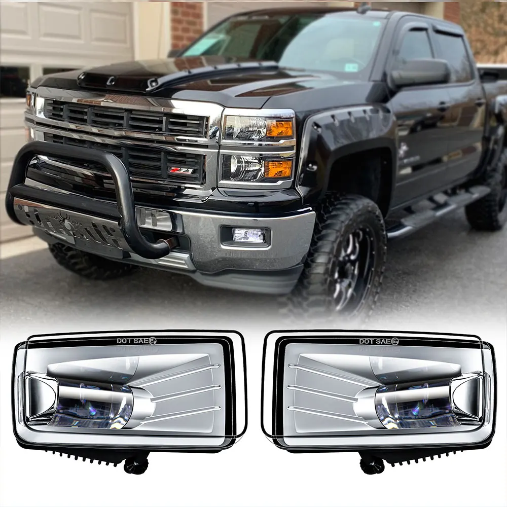 Car Led Front Bumper Fog Lights For Chevy Avalanche Silverado Suburban 2007-2014 For GMC Yukon 2015-2016 Projector Driving Light