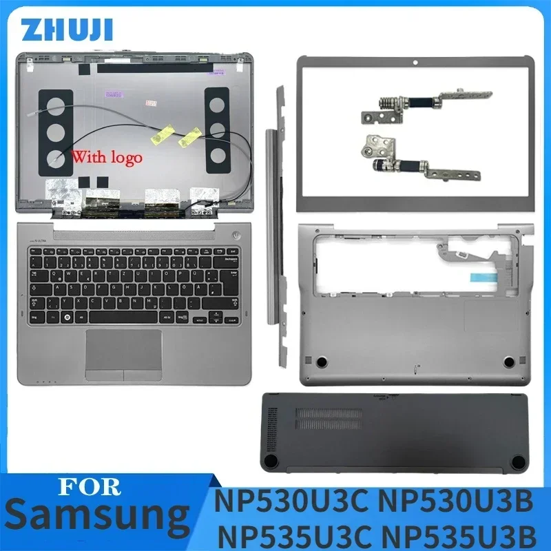 NEW For Samsung NP530U3C NP530U3B NP535U3C NP535U3B LCD Back Cover /Front Bezel/ Hinges/Palmrest/Bottom Case Top Case