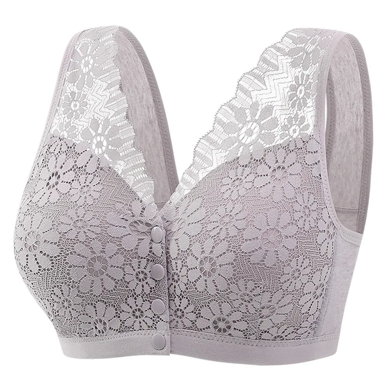 Women\'s Front-clasp Thin Steel-free Multi-color Comfortable Underwear All-season Plus-size Backless Sexy Lace Bra