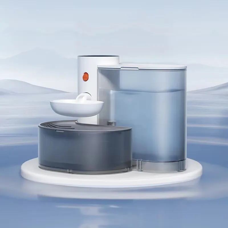 Automatic Pet Water Fountain - Fresh Water Dispenser with Separate Clean & Waste Tanks No Filter Required