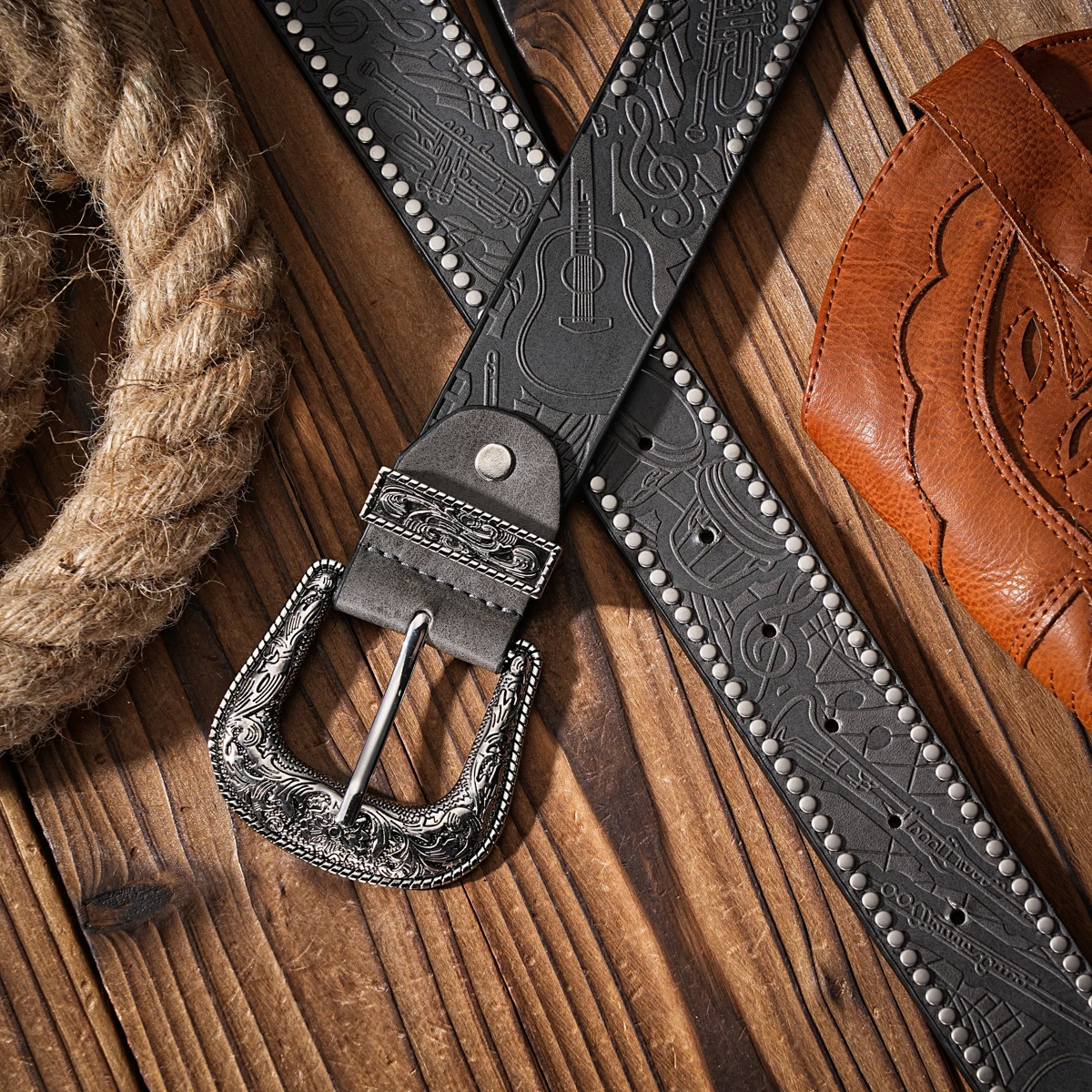 Lässige, individuelle und Retro-Gürtel, Kleidungsaccessoires im Western-Stil, Metallschnallen, PU-Gürtel, geeignet für Männer und Frauen – Detail 13
