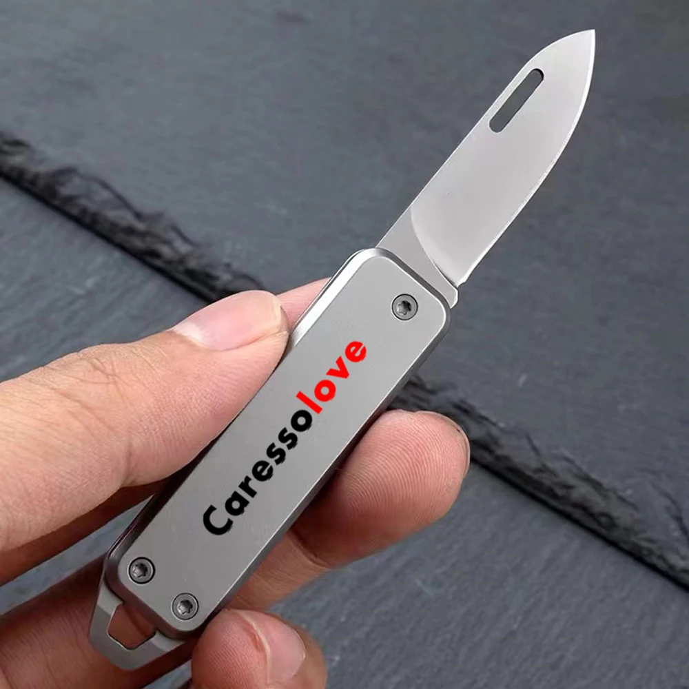 Alloy Key Mini Folding Knife D2 Blades Portable Camping Pocket Knife EDC Hand Tools Unpacking Cutter Defensive Survival Gadgets