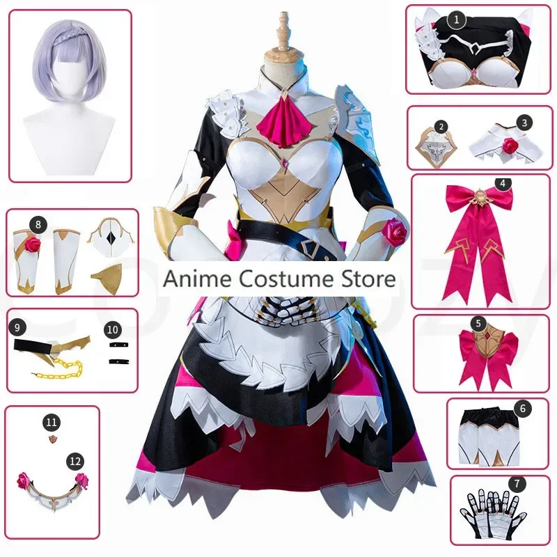 Genshin Impact Noelle Cosplay Costume, Knights Maid Costume, Full Set, Noelle fur s