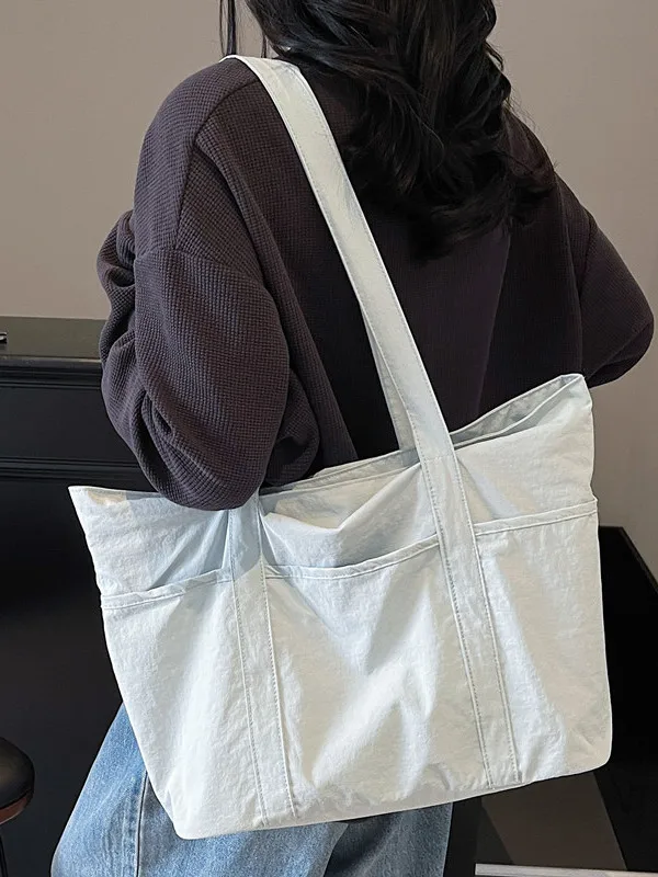 Lightweight Large Capaci Canvas Tote Bag Women's ort Trip Handbag Casual oulder Bag Commuter Bag Korean Sle Nylon Fabric