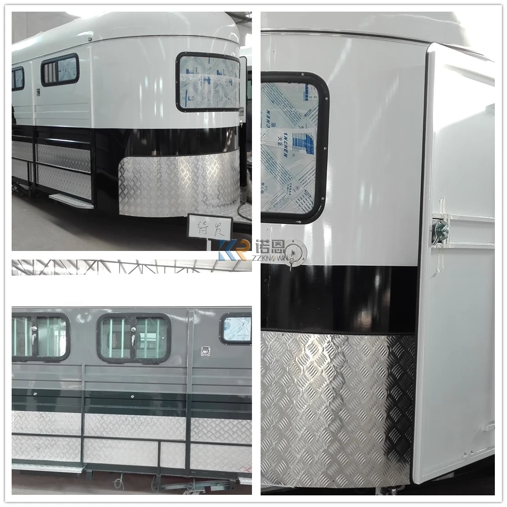 Hot Sale United States Horse Trailer Europe Window Curved Customized 2 Horses Angle Loading Trailer