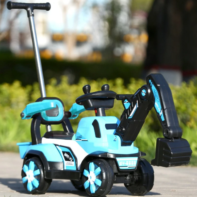 ‌ Excavadora de juguetes de construcción ‌ , Vehículo de ingeniería musical con luces, regalo para el desarrollo de la inteligencia, excavadora para niños de 2 a 5 años