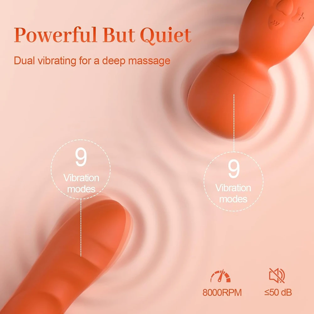 AV Vibrator Masturbation Stimulator Couple Silicone Female Doublehead Powerful Electric For Women Massage Stick Adult Sex Toys view 2