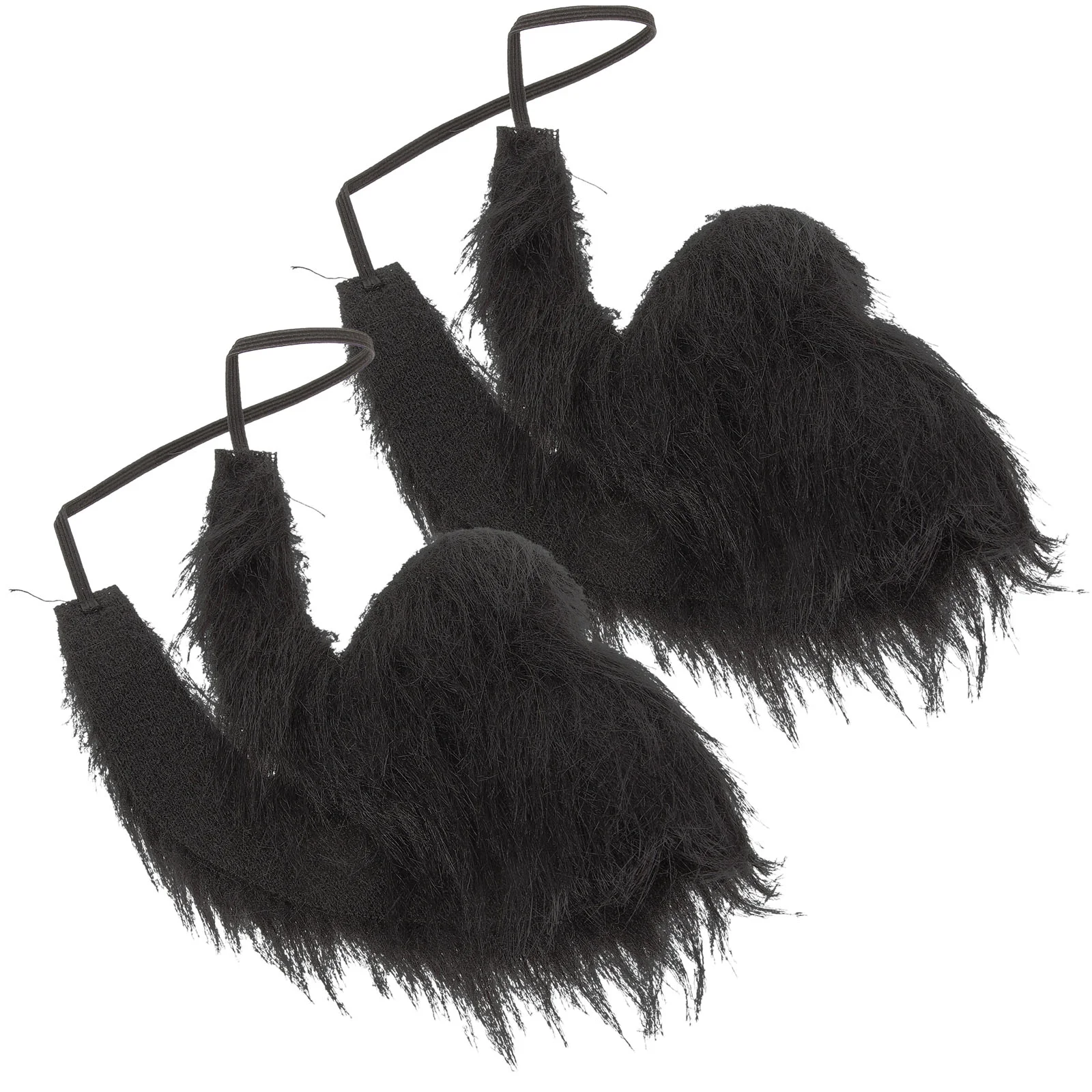 2 Pcs Fake Beard Party Supply Lint Mustache Stage Cosplay Movie Props Decorative Costume Carnival