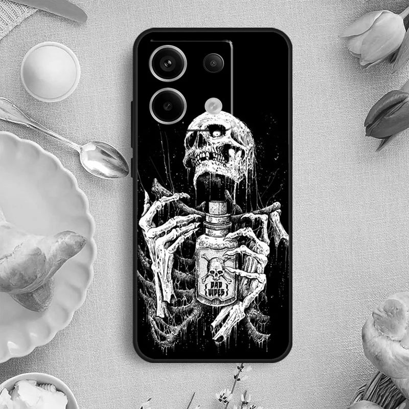 Gothic Fashion Skull Case For Xiaomi Redmi Note 12 11 9 10 13 Pro Plus 9S 10S 11S 12S Redmi 12 10 C 9C 13C Cover