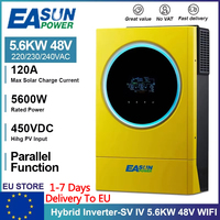 EASUN 5.6KW Hybrid Solar Inverter 48V 220V 120A MPPT Solar Charge Controller PV Input 450V Parallel Grid Tie Inverter With WIFI