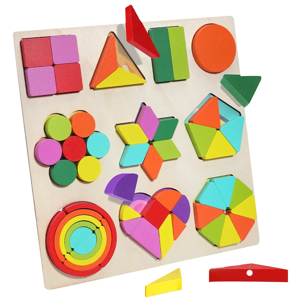 Puzzle en bois jouets enfants éducation précoce bloc de Puzzle Puzzles lisse développer la créativité Imagination enfants