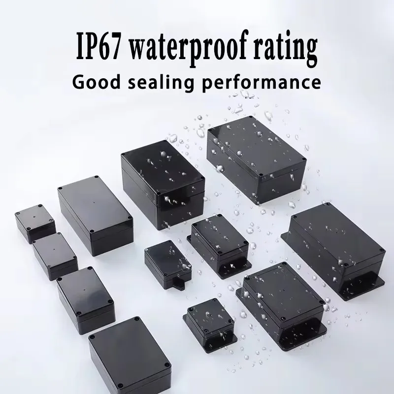 Black Outdoor Waterproof Enclosure Plastic Box Electronic Project Instrument Case Electrical Project Box Junction Box Housing