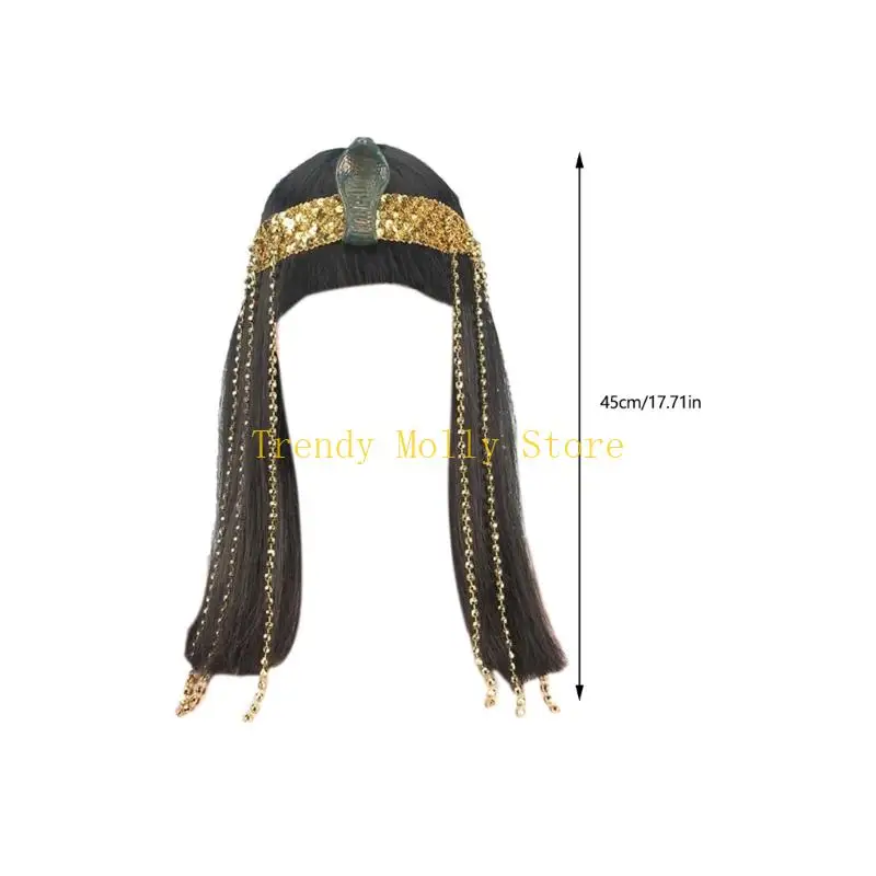 N5KB Cleopatra Cospaly Egyptian Snake Headpiece Set Halloweeen Cosplay Costume view 6