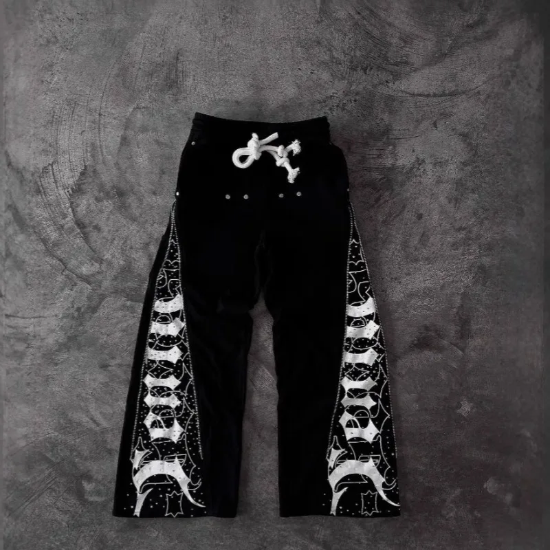 

Y2k High Street Gothic Fashion Split Hem Zip Sweatpants 2026 New Menswear Clothing Baggy Pants Штаны Мужские Jogginghosen Herren